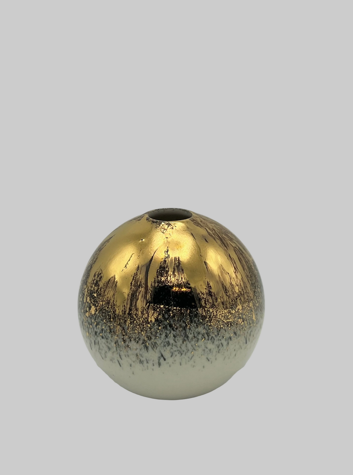 Ball vase black with extra gold size M, NEW in