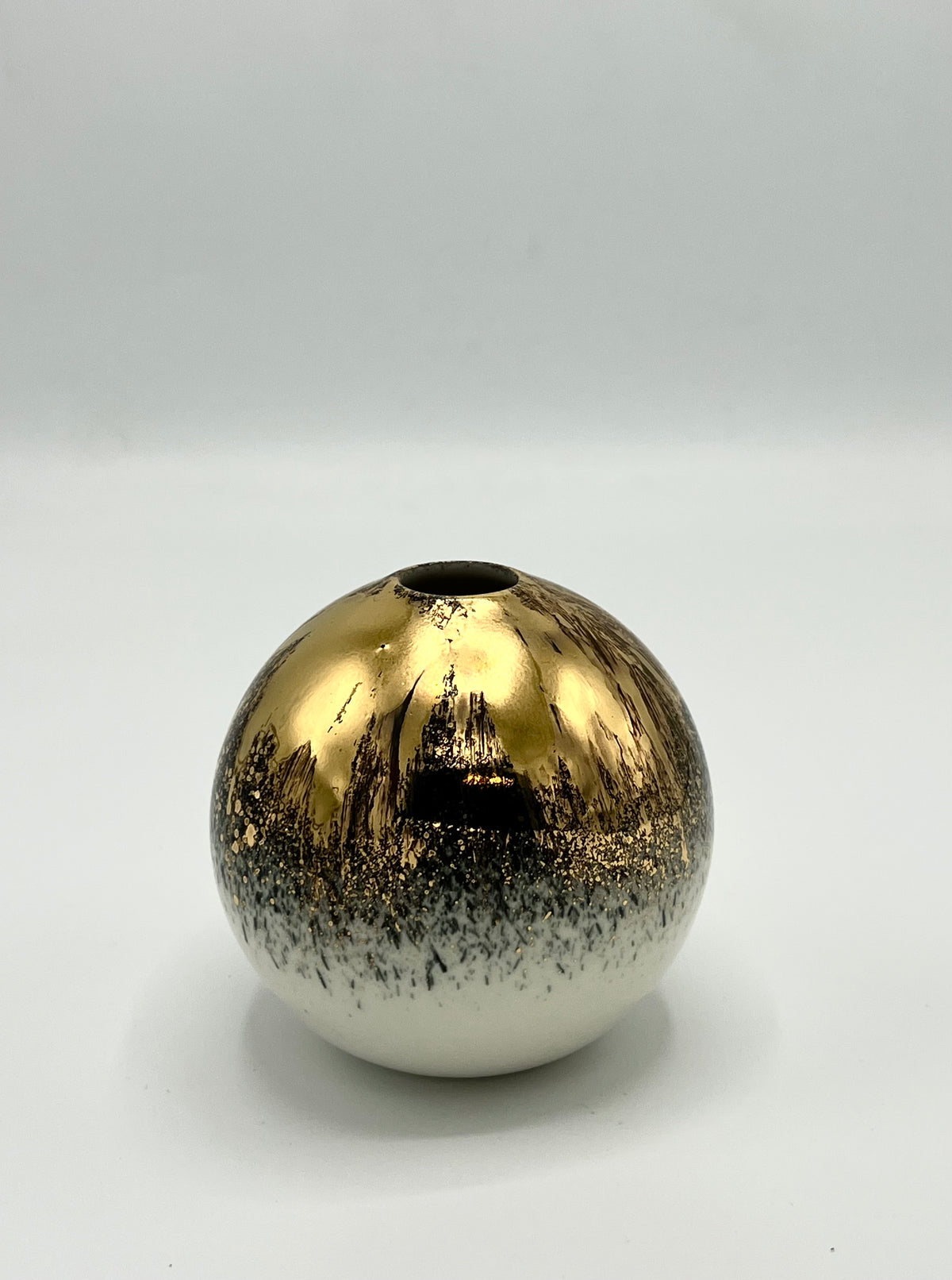 Ball vase black with extra gold size M, NEW in