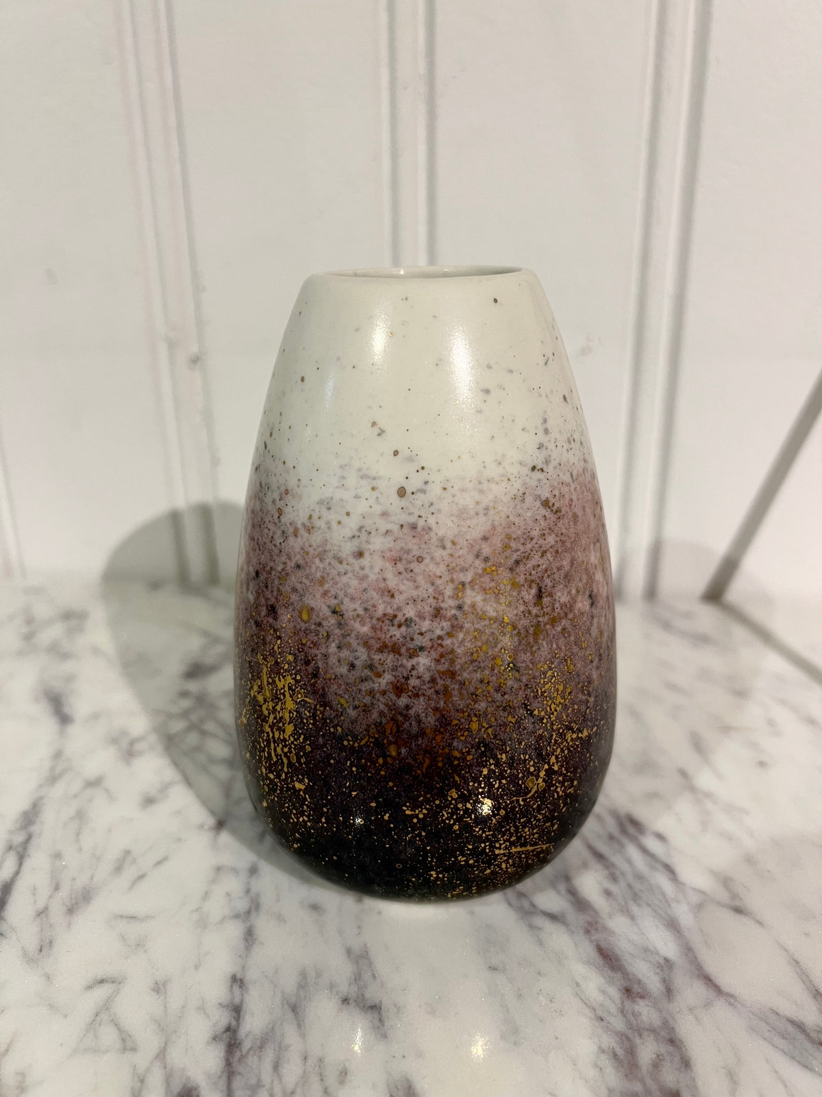Vase with burgundy & gold Size XL, New in