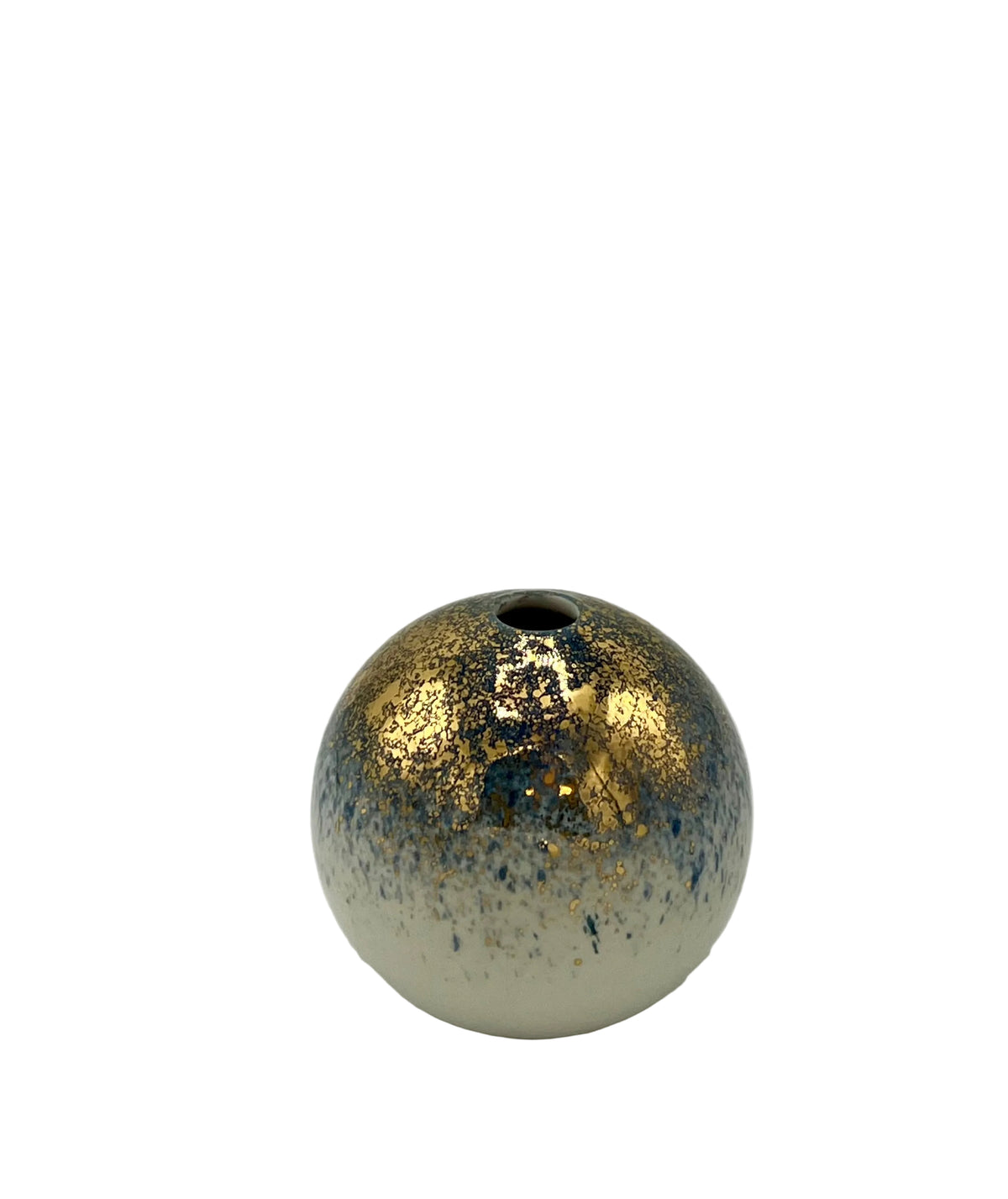 Ball vase Blue & gold, Size S, NEW in