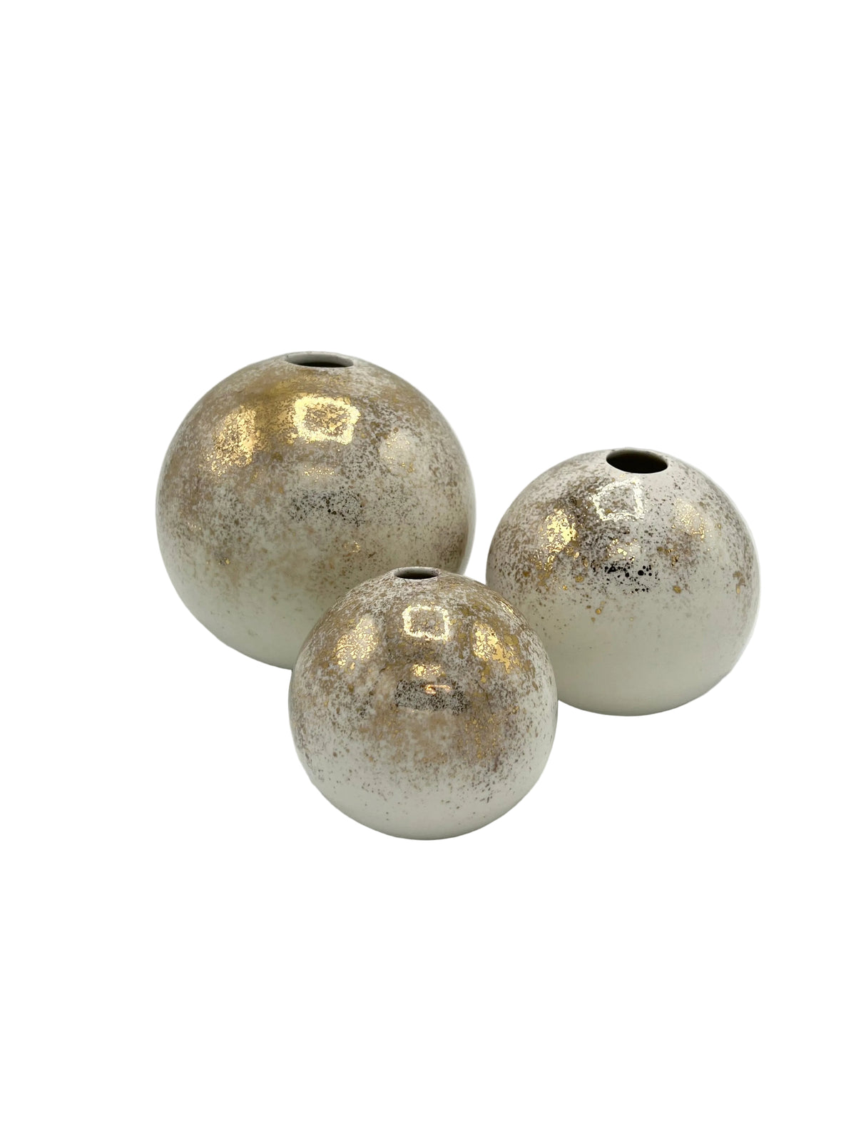 Ball vase white & gold, size S, NEW in