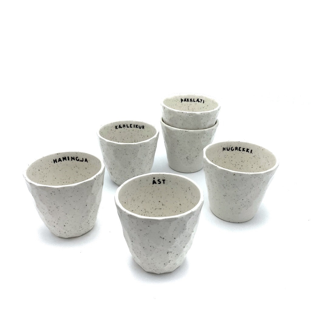 Kaolin - Litluhlutirífsins - bollar -skornir