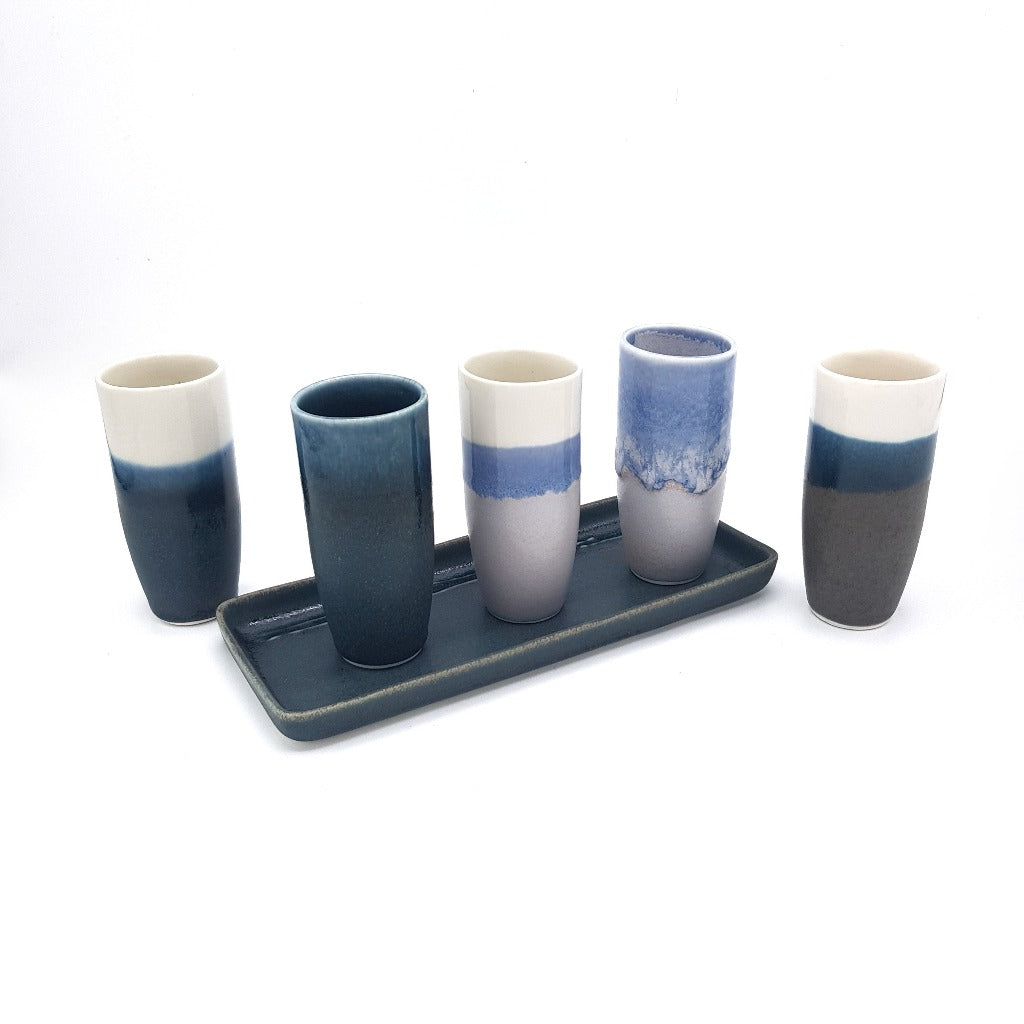 Kaolin - Iceramic - Pole shotglas. Shotglas, made of porcelain, comes in many colors of glaze which is inspired by the Icelandic nature.