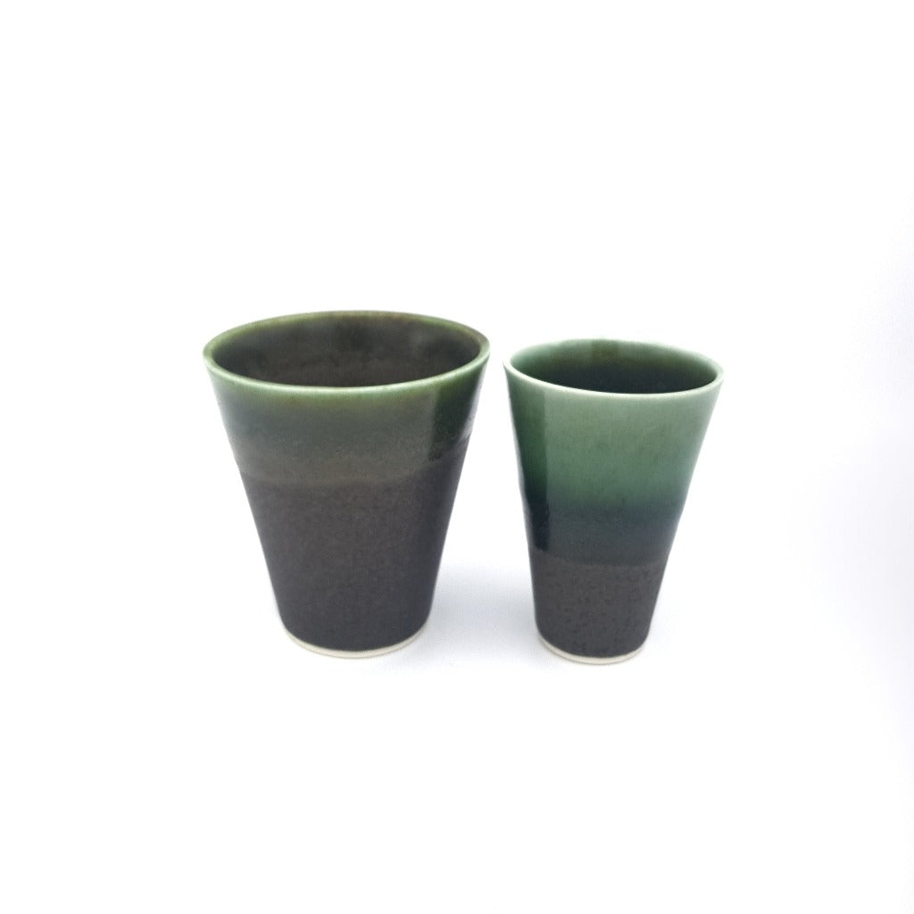 Kaolin - Iceramic. Coffee cup and espresso cup with mossy glase