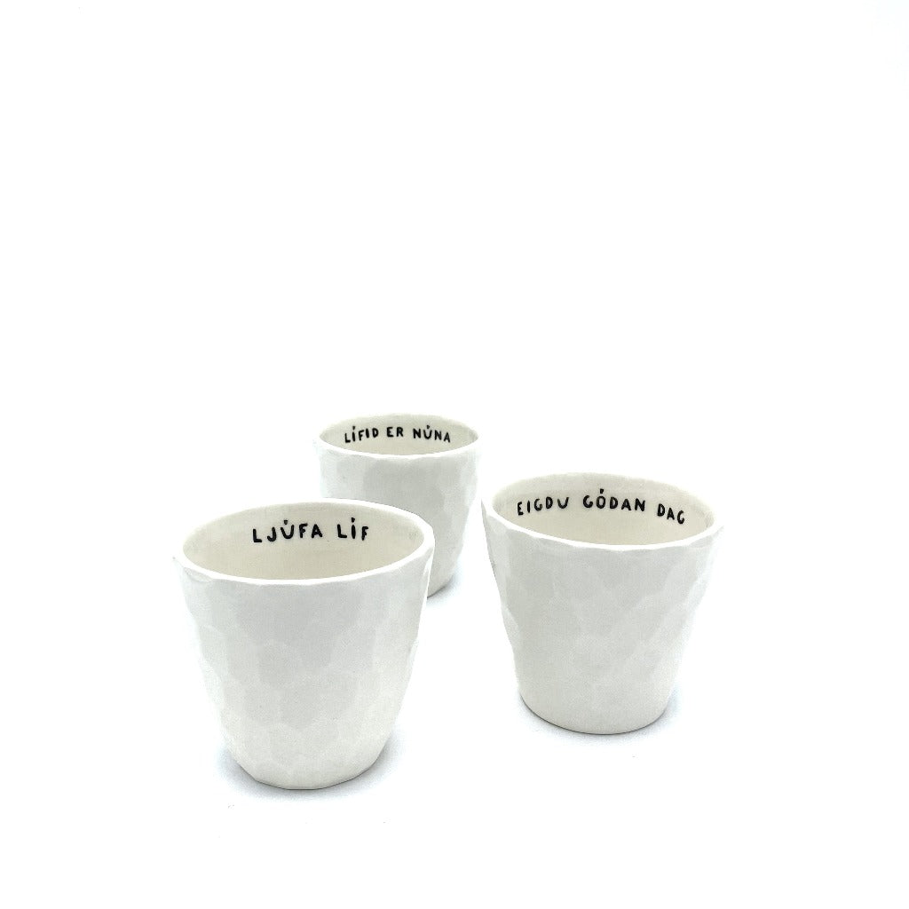 Kaolin - Litluhlutirífsins - bollar -skornir