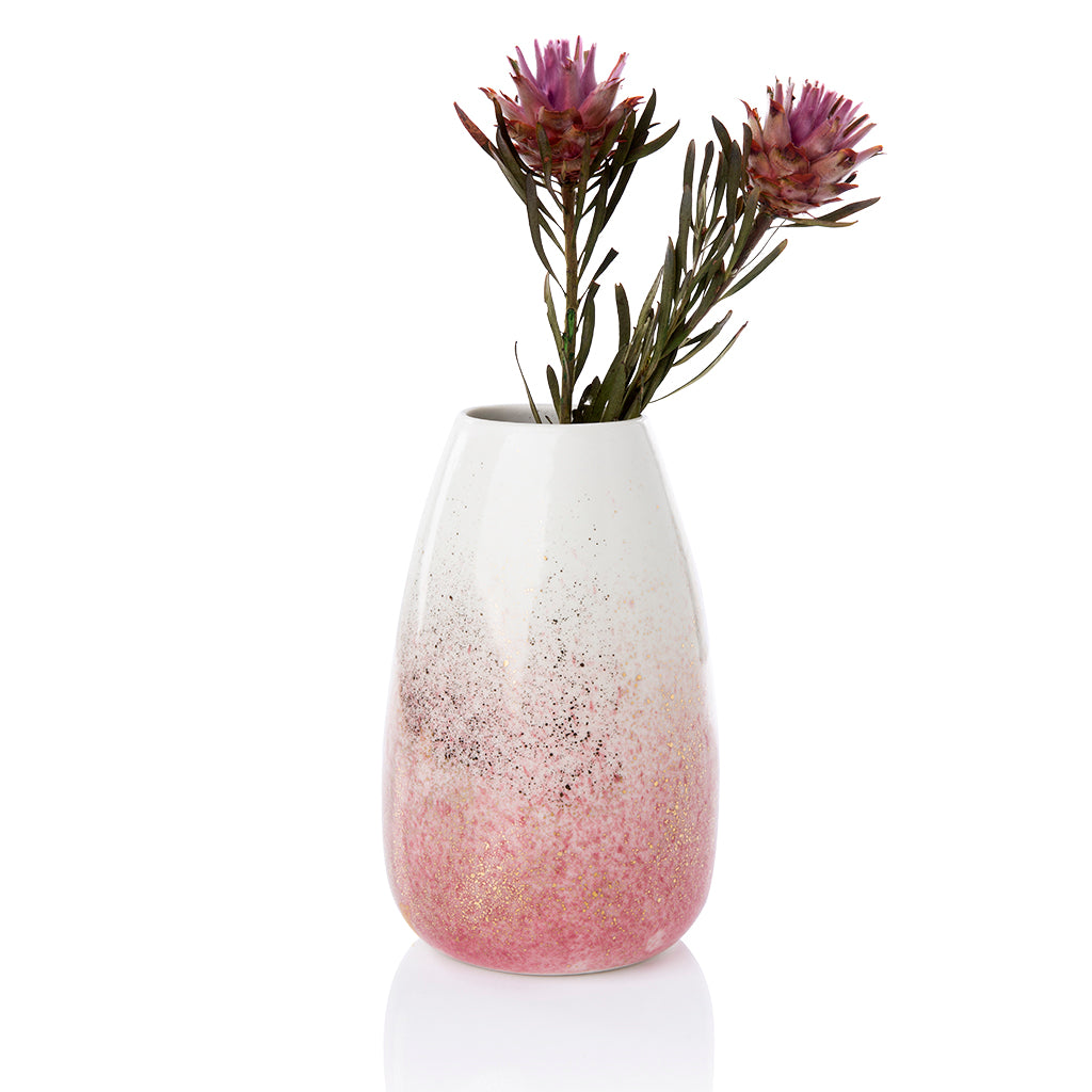 Golden vase Alpa rose pink - Size L / Gullvasi, Alparós Bleikur