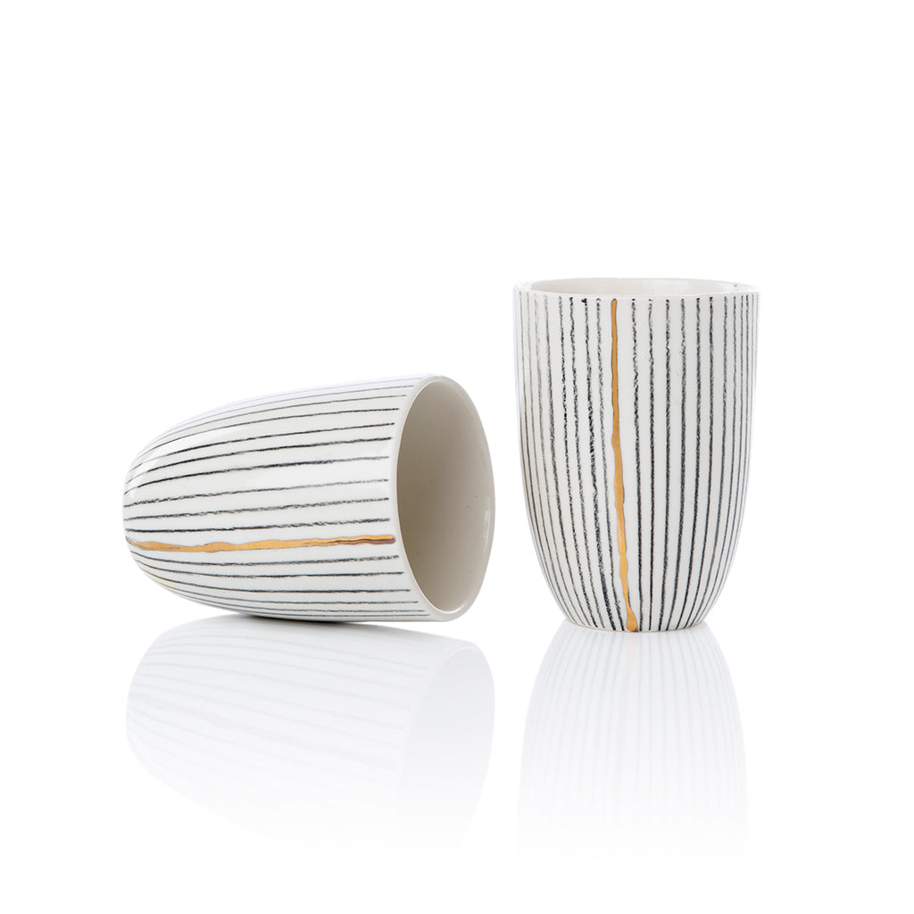 Gold Line Cups - 2 .pcs.   Special price / . Gull Línu Bollar - 2.stk.